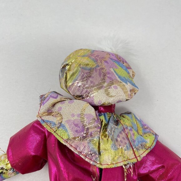 Vintage Venetian Porcelain Harlequin Dolls Painted Face Metallic 9" Collectible - Picture 11 of 12